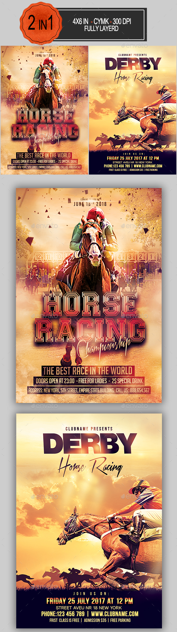 Horse Racing Flyer Bundle - Sports Events