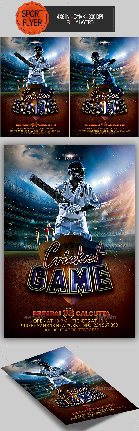 Cricket Game Flyer - Sports Events
