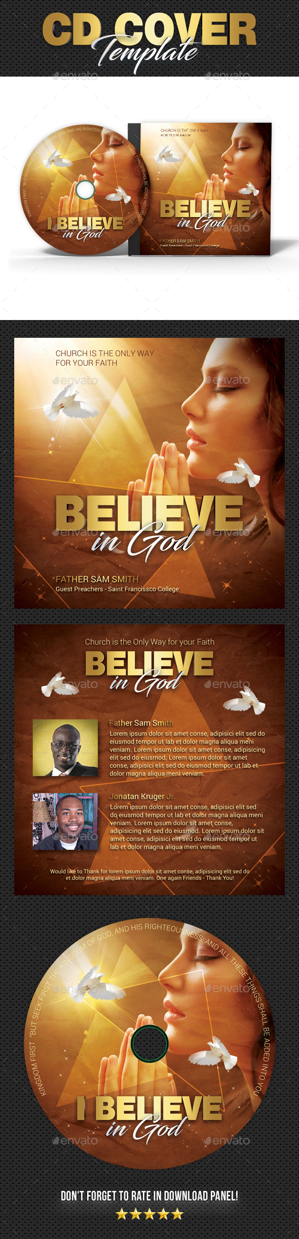 Believe in God CD Cover - CD & DVD Artwork Print Templates