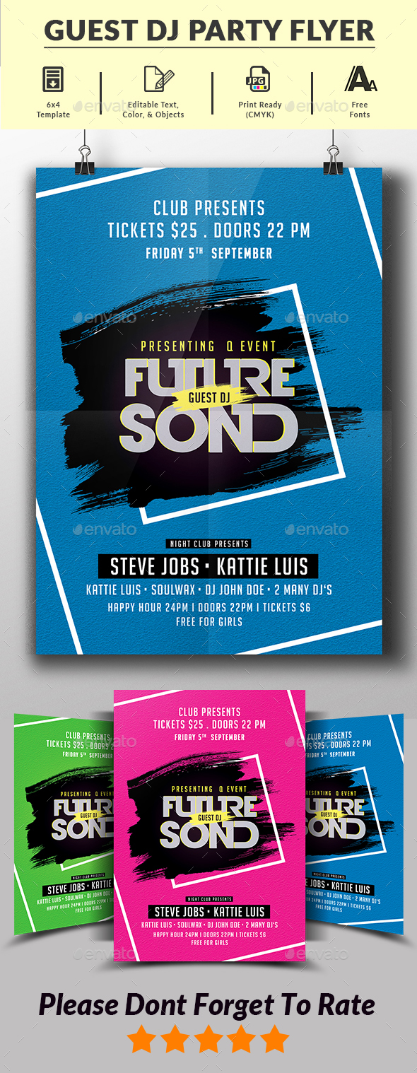 Guest DJ Party Flyer - Clubs & Parties Events