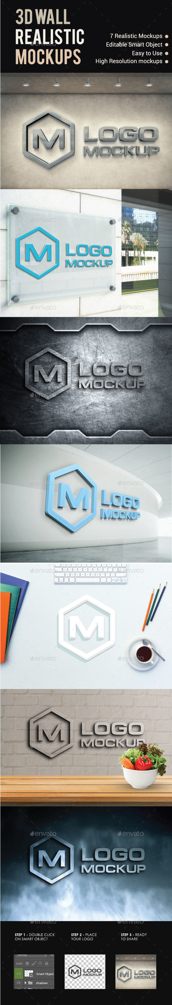 3D Logo Mockup - Logo Product Mock-Ups