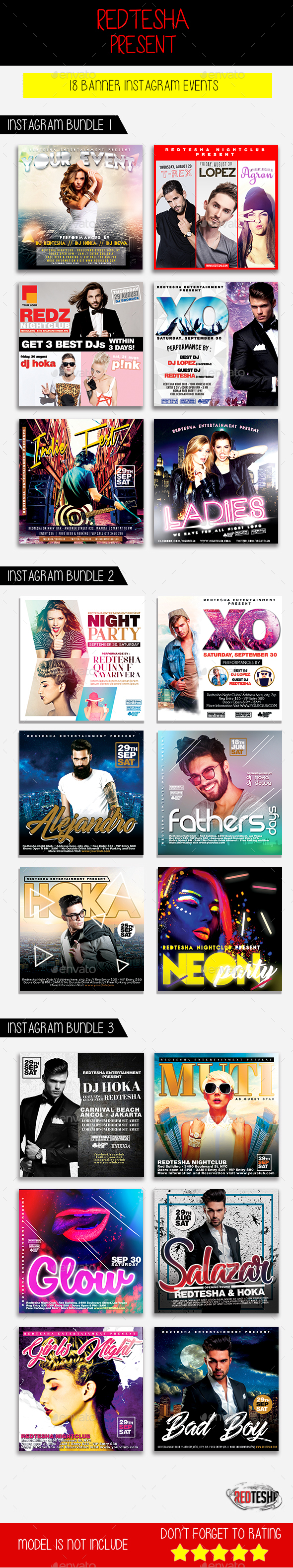 Instagram Banner Events Bundle - Banners & Ads Web Elements
