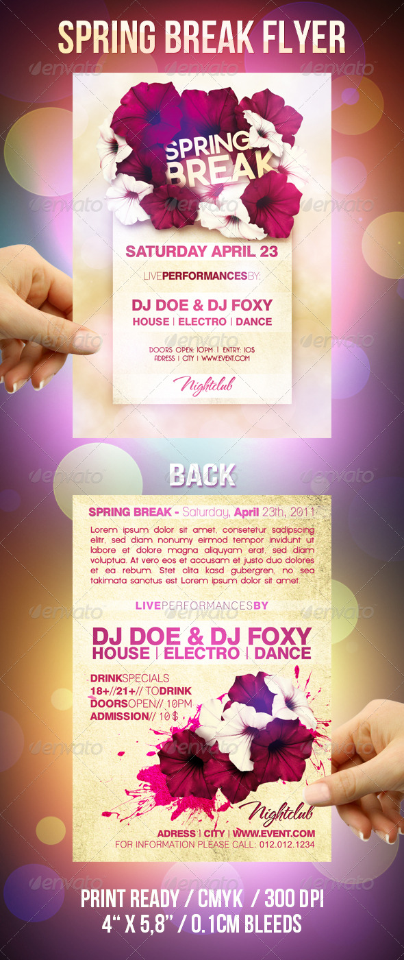 Spring Break Flyer - Clubs & Parties Events