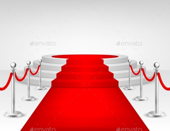 Realistic Vector Red Event Carpet - Miscellaneous Seasons/Holidays