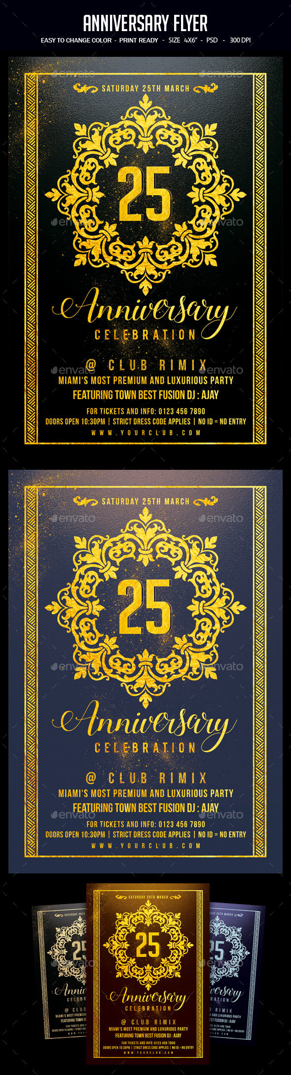 Anniversary Flyer - Clubs & Parties Events