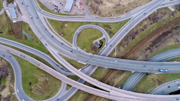 Aerial View of a Freeway Intersection alt