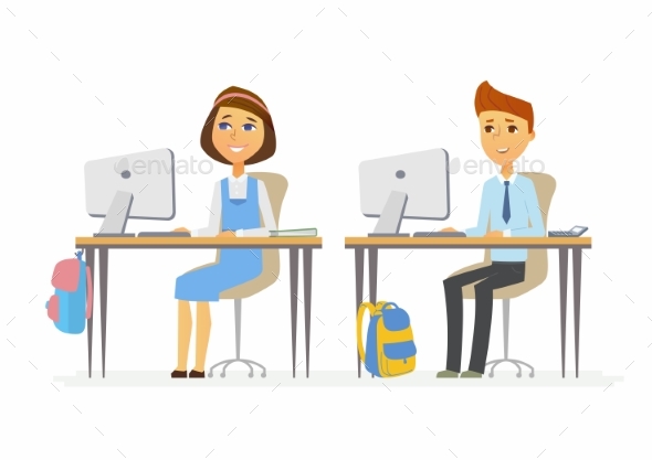 Computer Studies Senior School Children - People Characters