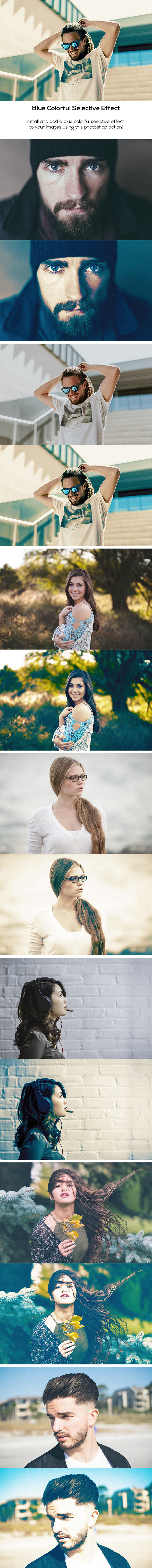 Blue Colorful Selective Effect - Photo Effects Actions