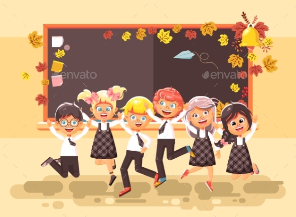 Vector Illustration Back To School Cartoon - People Characters