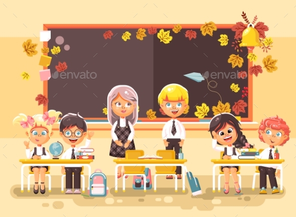 Vector Illustration Back To School Cartoon - People Characters