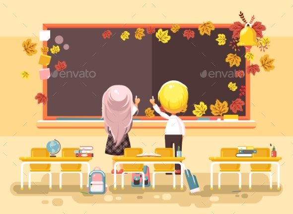 Vector Illustration Back To School Cartoon - People Characters