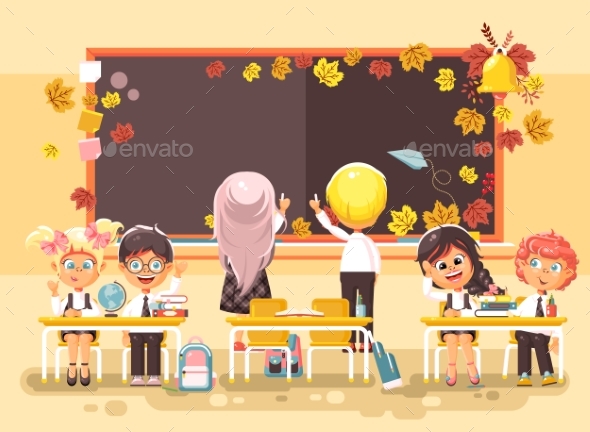 Vector Illustration Back To School Cartoon - People Characters