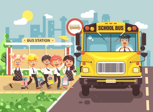Vector Illustration Back To School Cartoon - People Characters
