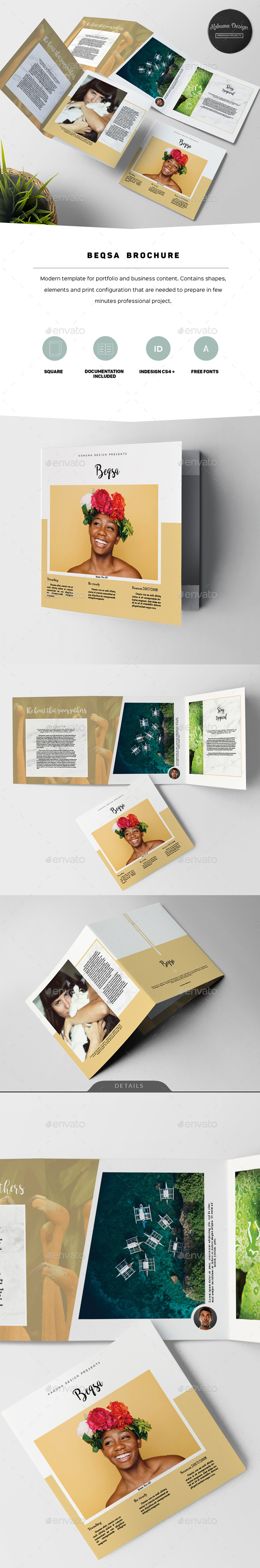 Beqsa Square Trifold Brochure - Portfolio Brochures