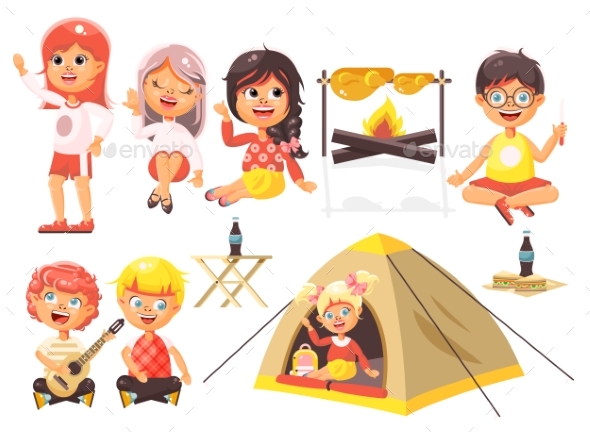 Vector Illustration Isolated Cartoon Characters - Sports/Activity Conceptual