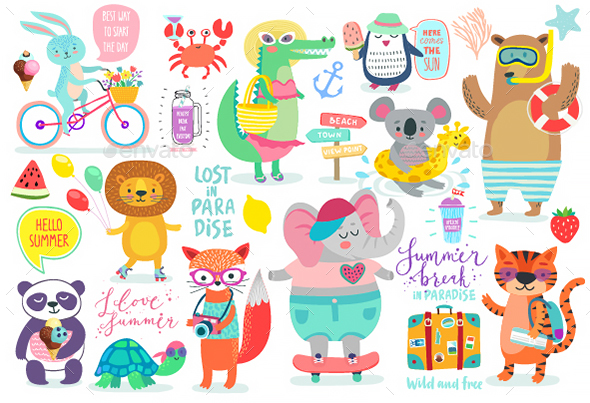 Animals Hand Drawn Style, - Animals Characters