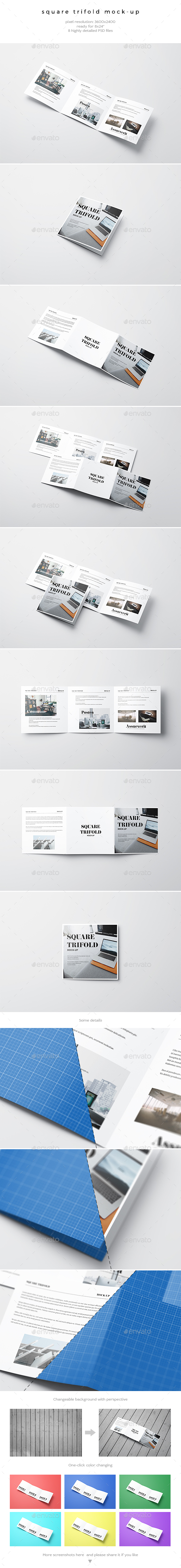 Square Trifold Mock-Up - Brochures Print