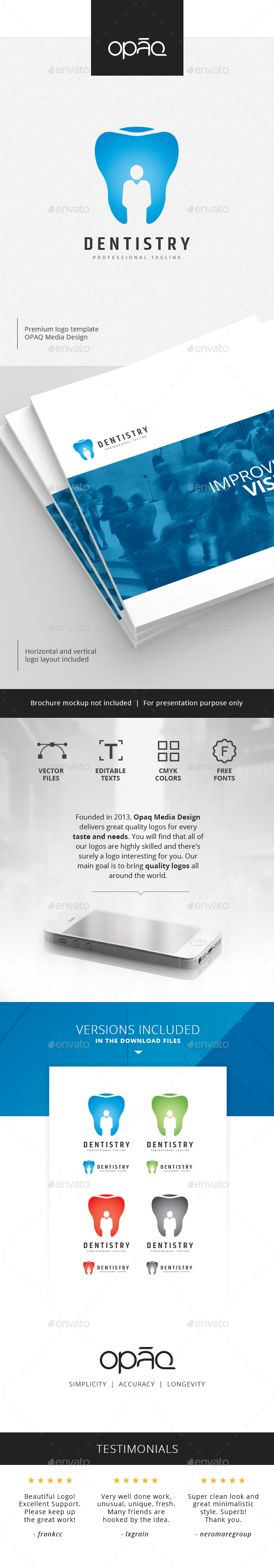 Professional Dentist Clinic Logo - Symbols Logo Templates