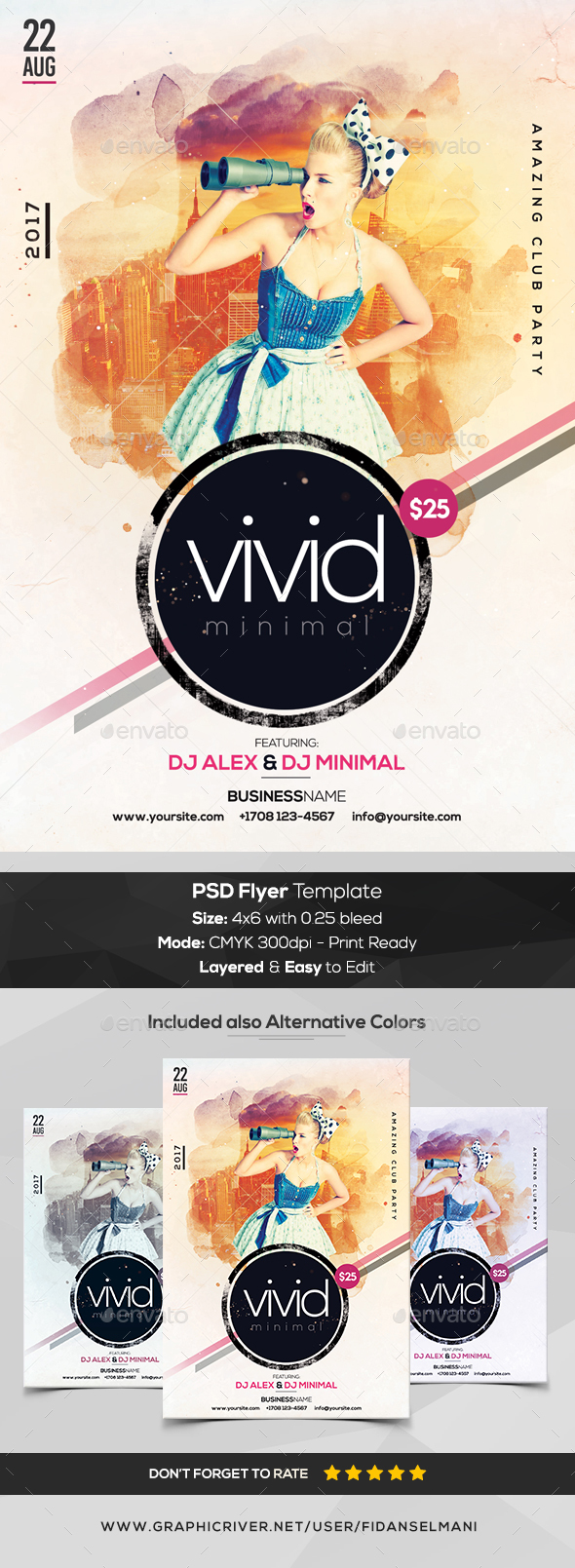 Vivid Minimal - PSD Flyer Template - Events Flyers