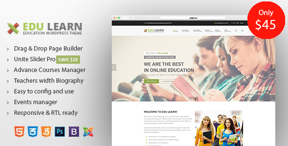 EduLearn - Education, School & Courses Joomla Template - Joomla CMS Themes