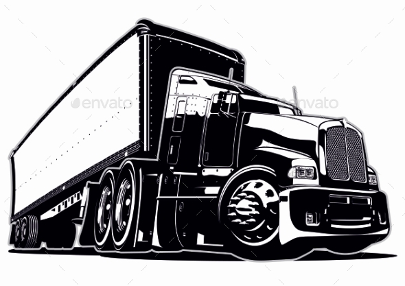 Cartoon Semi Truck by Mechanik  GraphicRiver