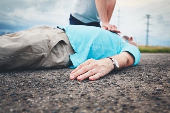 Resuscitation on the road - Stock Photo - Images