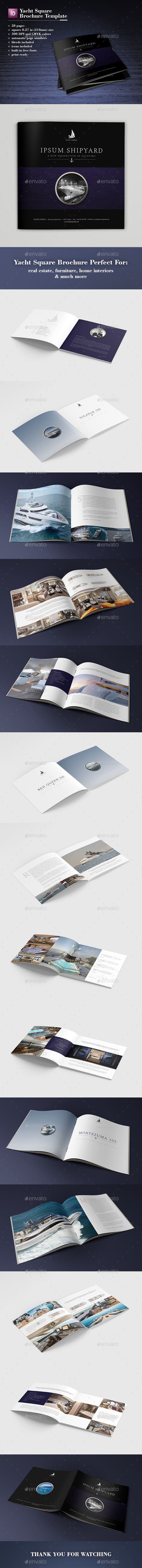 Yacht Square Brochure Template - Catalogs Brochures