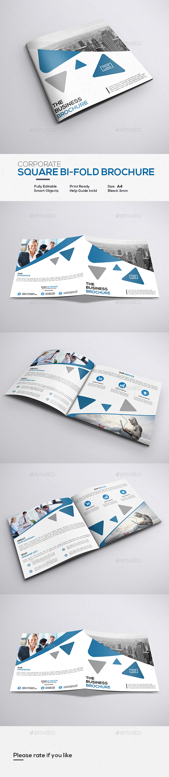 Square Bifold Brochure - Corporate Brochures