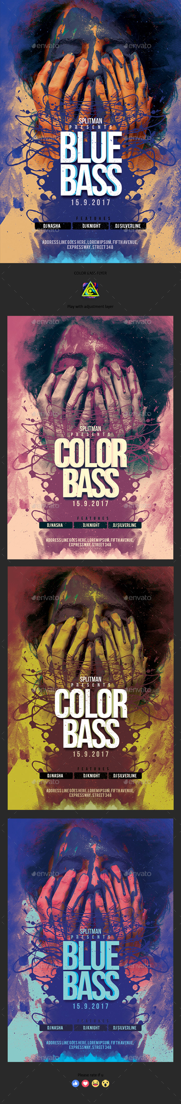 Color Bass Flyer - Clubs & Parties Events
