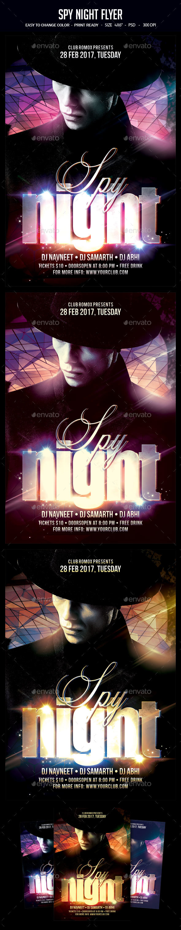 Spy Night Flyer - Clubs & Parties Events