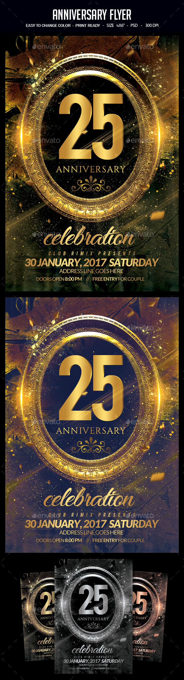 Anniversary Flyer - Clubs & Parties Events