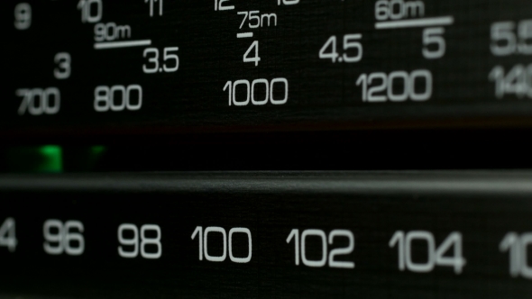 Tuning Control Panel Radio Station Scale. Retro Radio Receiver, alt