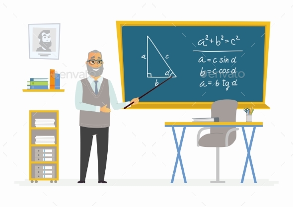 Geometry Classroom - Male Teacher Composition - People Characters