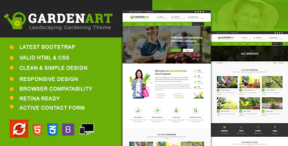 Gardenart - Landscaping Gardening HTML Template