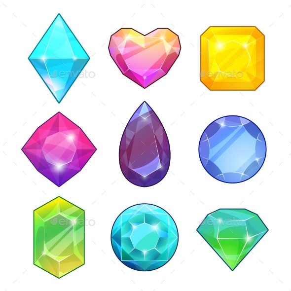 Different Gemstones - Decorative Symbols Decorative