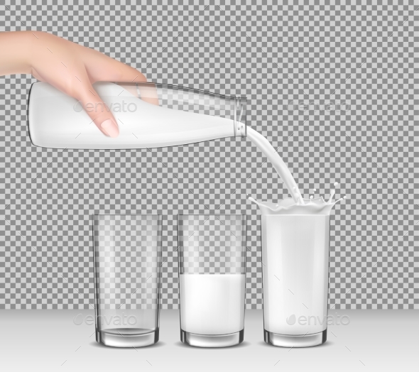 Hand Holding Milk - Food Objects