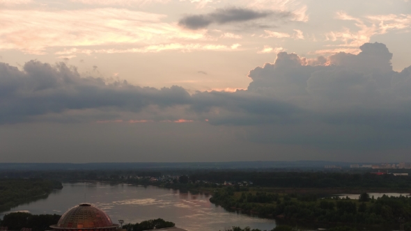 Sunset Over the River