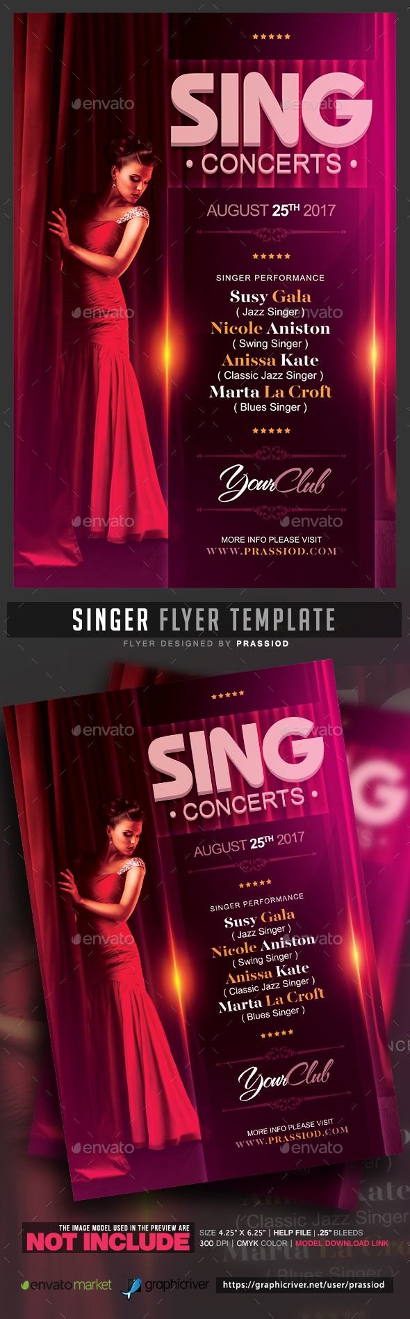 Singer Flyer Template - Clubs & Parties Events
