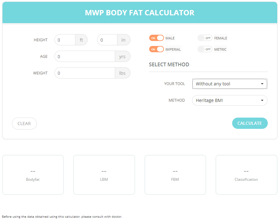 MWP Wordpress Body Fat Calculator