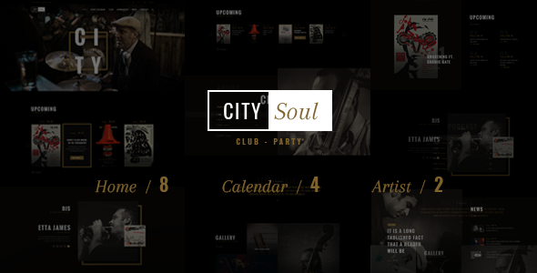 CitySoul Music WordPress Theme - Nightclub Party Bars Lounge - Nightlife Entertainment