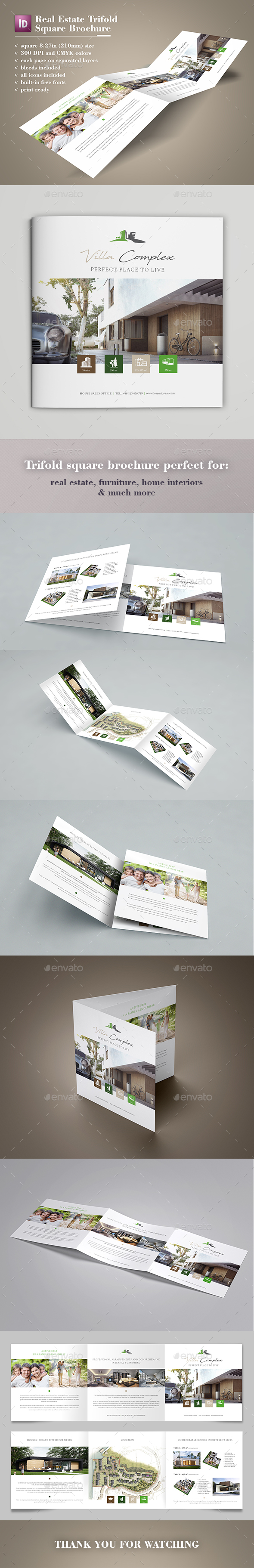 Real Estate Square Trifold Brochure - Catalogs Brochures