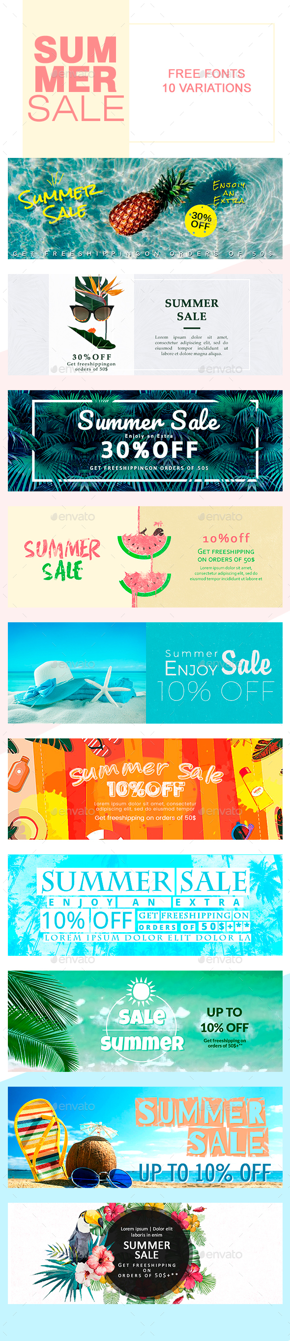 Sale Summer Banners - Banners & Ads Web Elements
