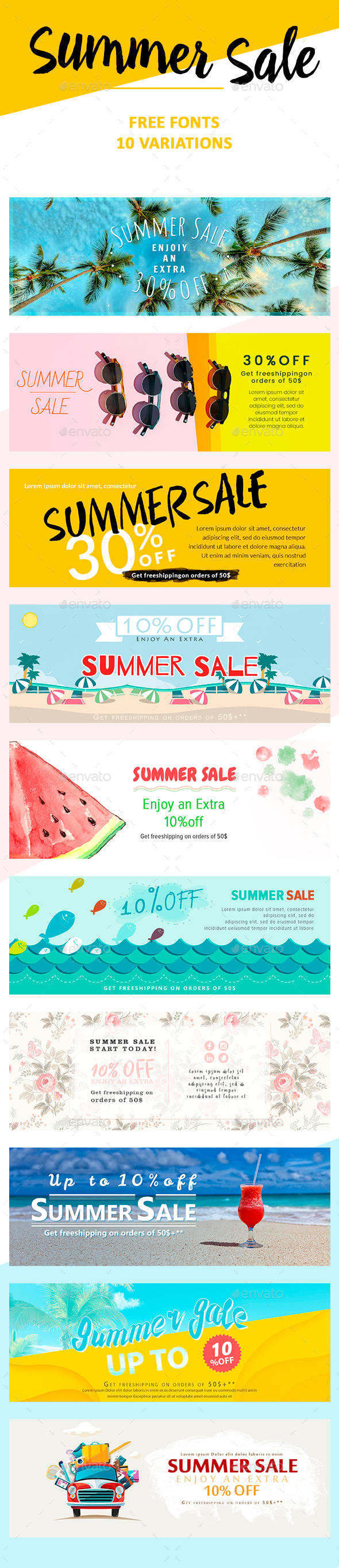 Sale Summer Banners - Banners & Ads Web Elements