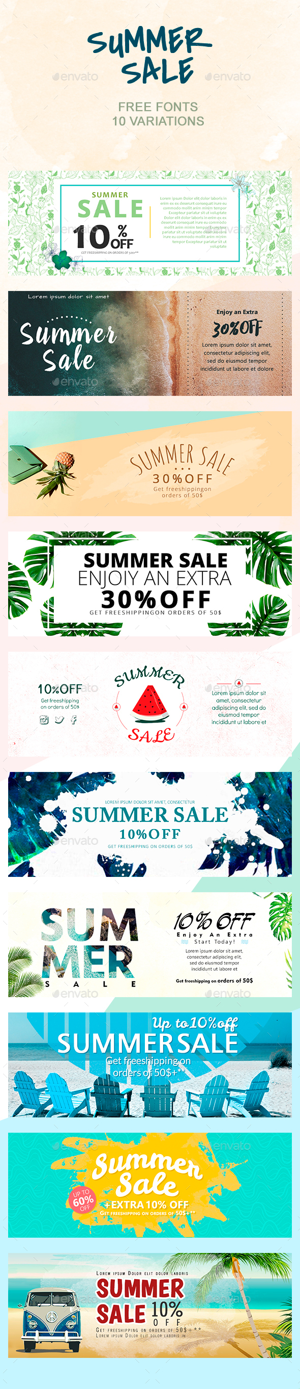Sale Summer Banners - Banners & Ads Web Elements