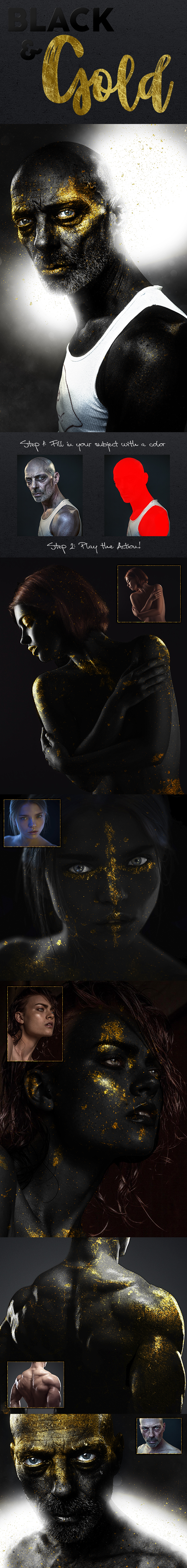 Black & Gold Photoshop Action - Photo Effects Actions