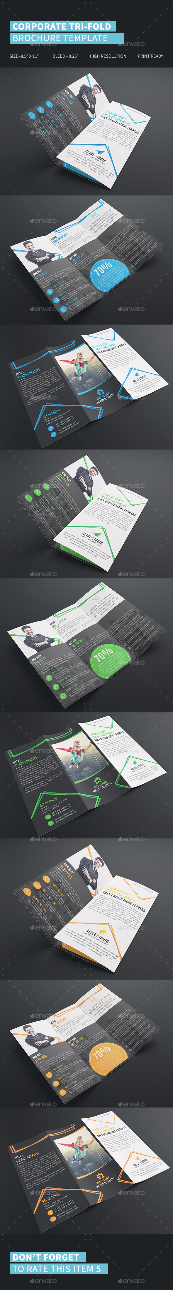 Corporate Tri-Fold Brochure Template - Corporate Brochures