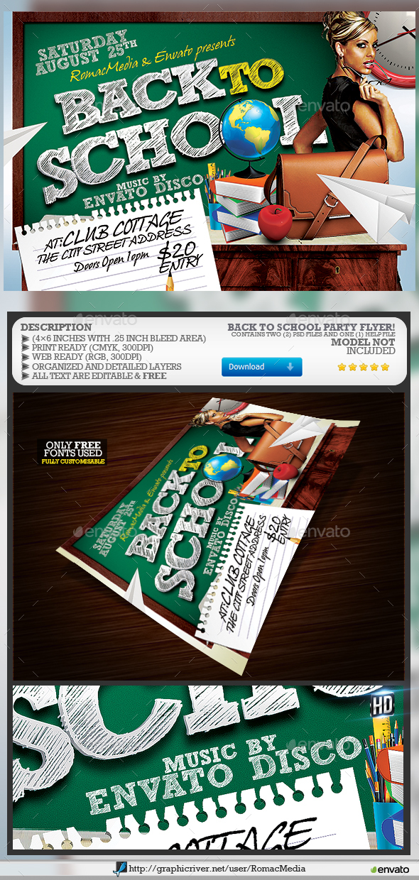 Back to School Party Flyer - Events Flyers