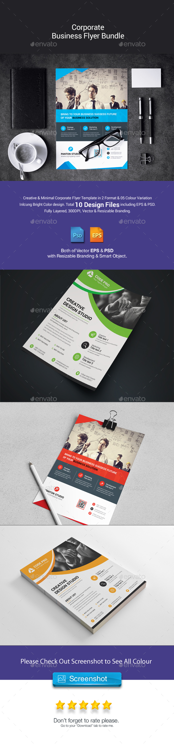 Corporate Business Flyer Bundle 2 in 1 - Corporate Flyers