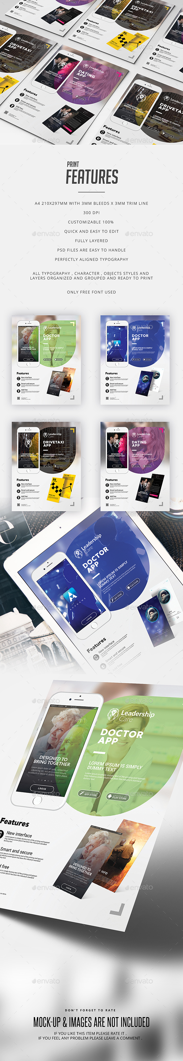 Mobile App Flyer Template - Print Templates