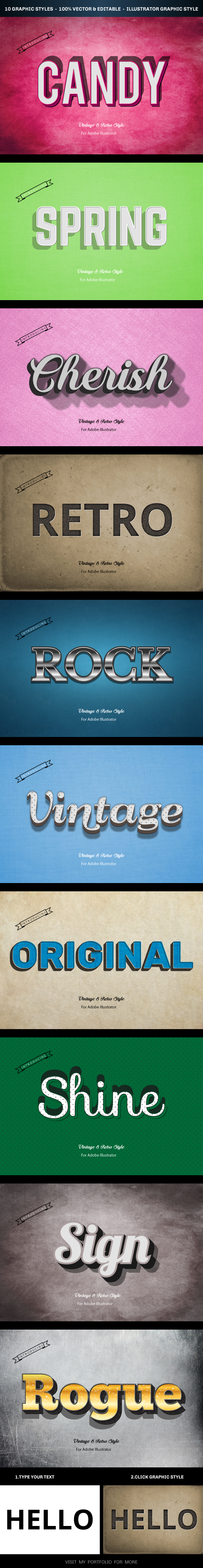 Vintage & Retro Style Vol 3.0 - Illustrator Add-ons